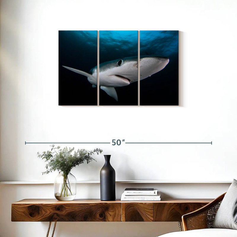 Brampt Underwater Blue Shark, 20" H x 33" W