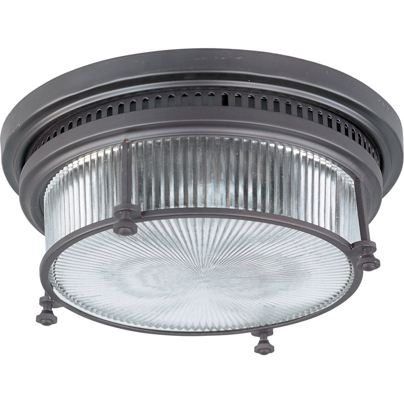Ross Glass Flush Mount, Bronze