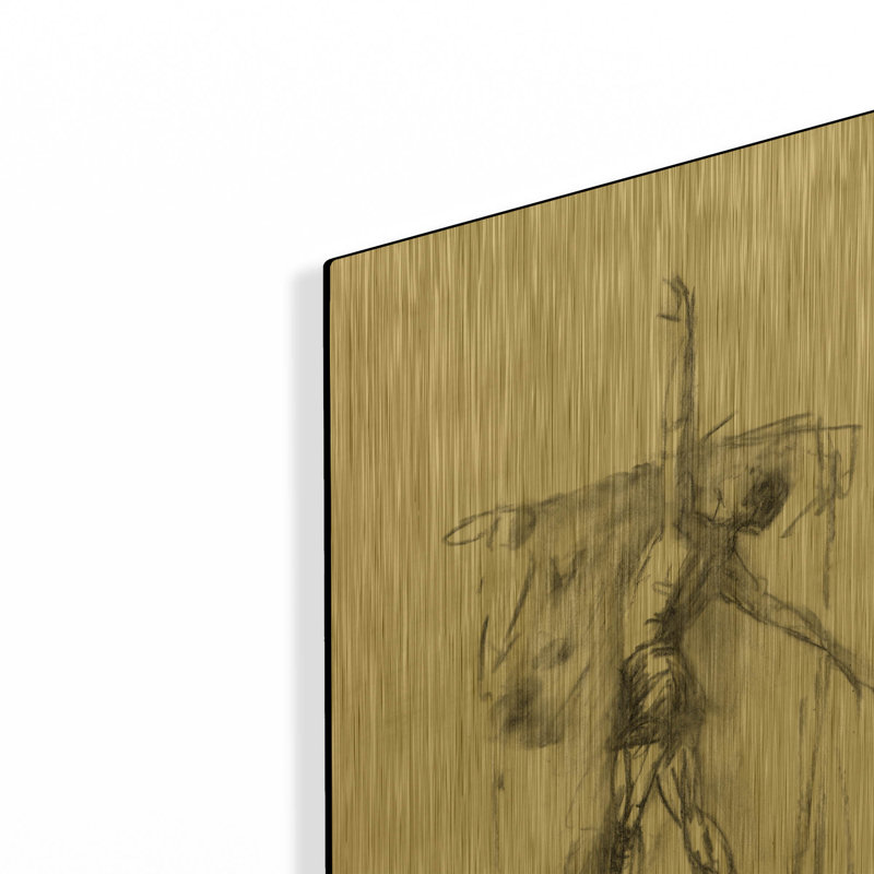 «Dance figure 2» par Stellar Design Studio, art mural en métal doré, 16 po x 24 po, 16"x24"