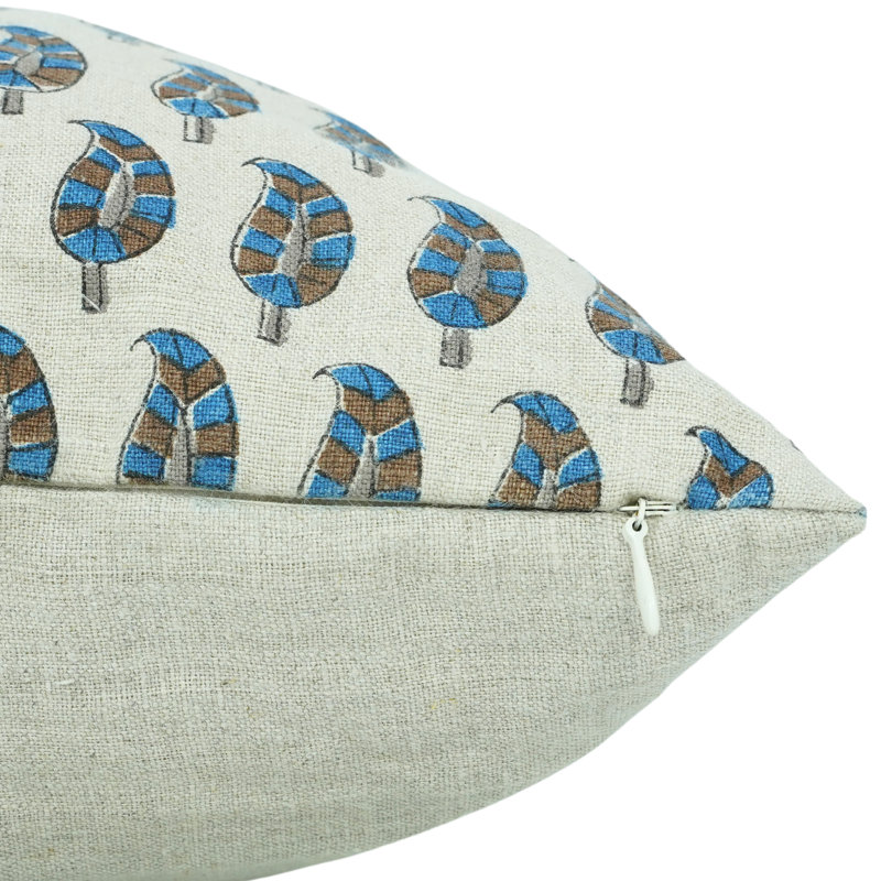 Coussin décoratif à motif de blocs de tissu fabriqué à la main Fabividine, Amritvela, Mauve, H 12 po x l 20 po