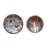 Enameled Mango Wood Bowls With Woodland Flora/Fauna Pattern