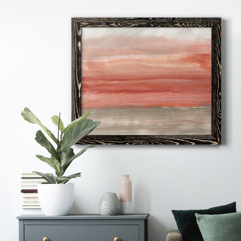 Oasis Sky - Peinture sur toile encadrée, H 20 po x l 17 po x P 1,5 po, Noir