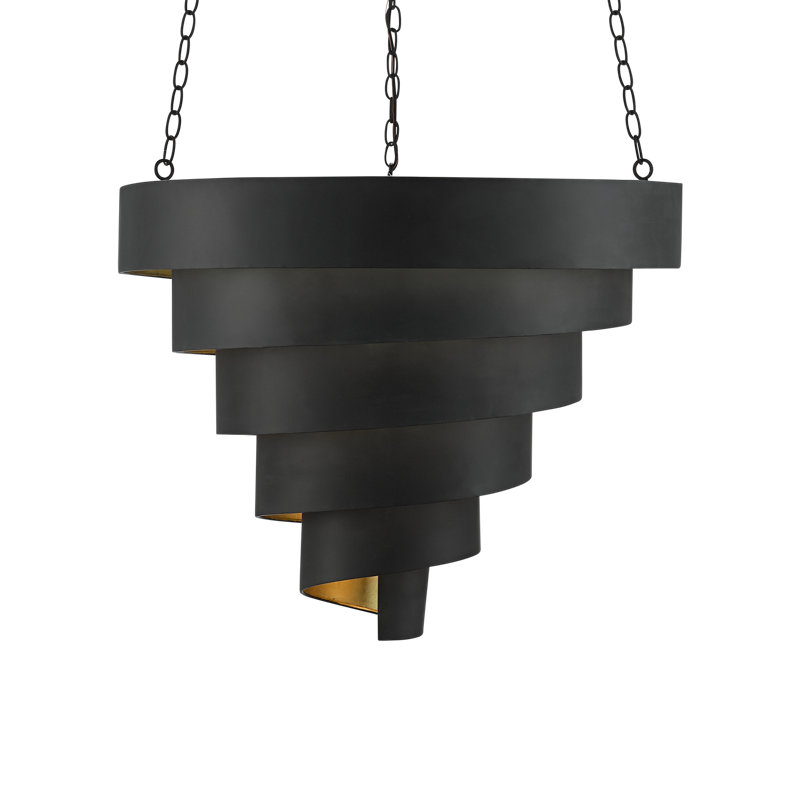 Chiffonade 7 - Light Wrought Iron Dimmable Tiered Chandelier