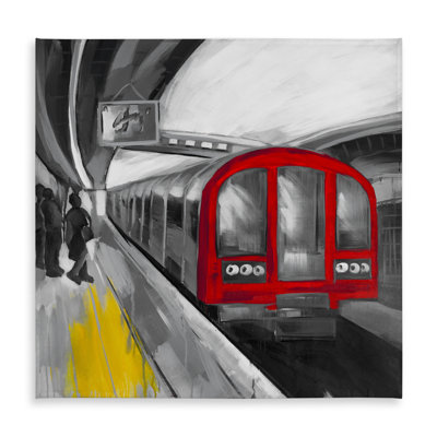 Gray Train Industrial Tablecloth - Waiting Subway Home Decor
