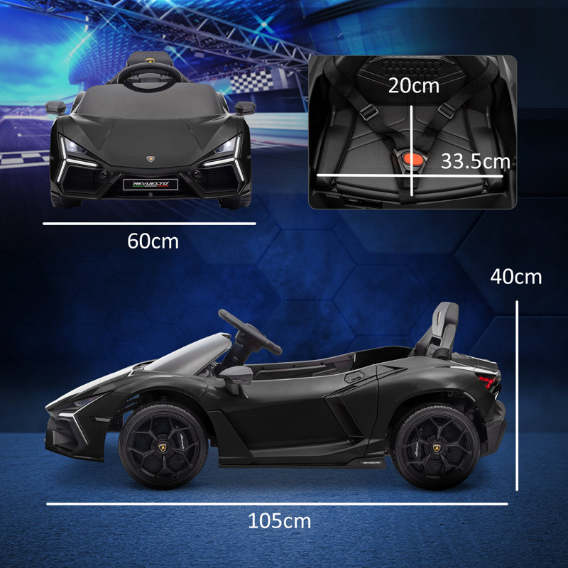 AIYAPLAY Lamborghini Revuelto Licensed Kid Electric Car 12V Ride On Black