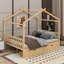 Lit plateforme House avec deux tiroirs, tête de lit et pied de lit-1152443718
