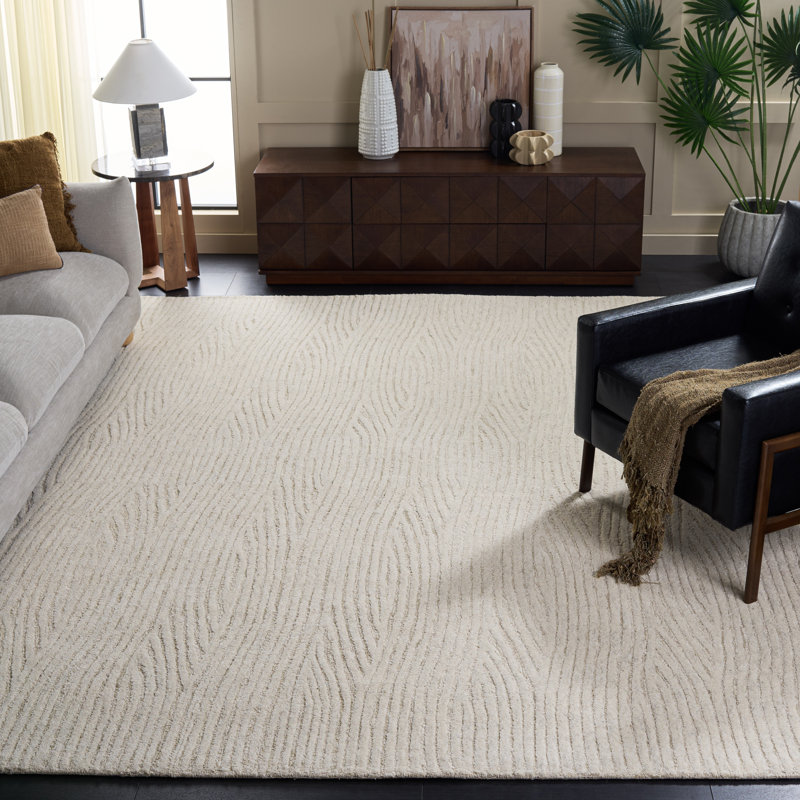 Hand Tufted Abstract Indoor Rug, Rectangle 8' x 10'