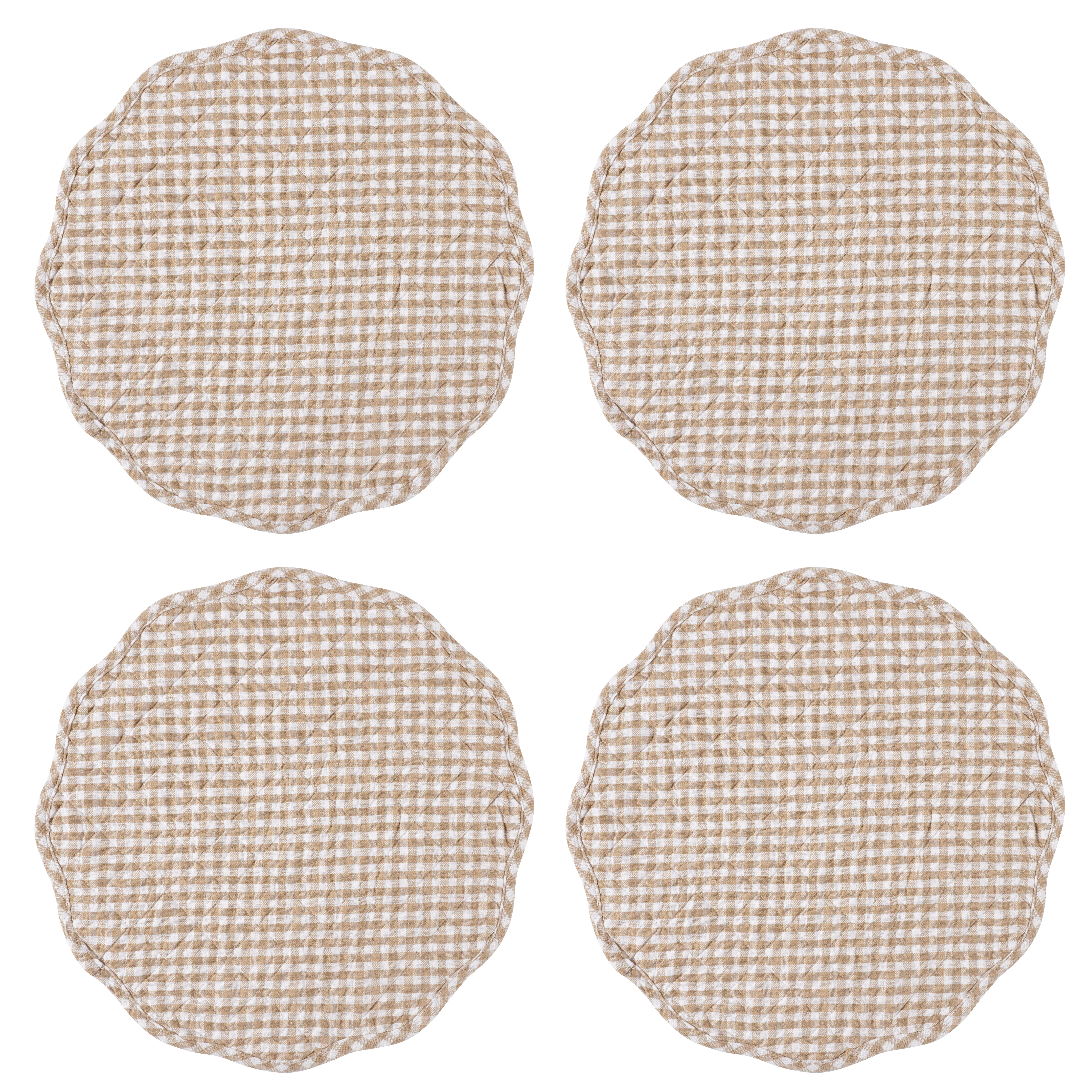 Gracie Oaks Farmhouse Set Of 4 Quilt Scalloped Placemat