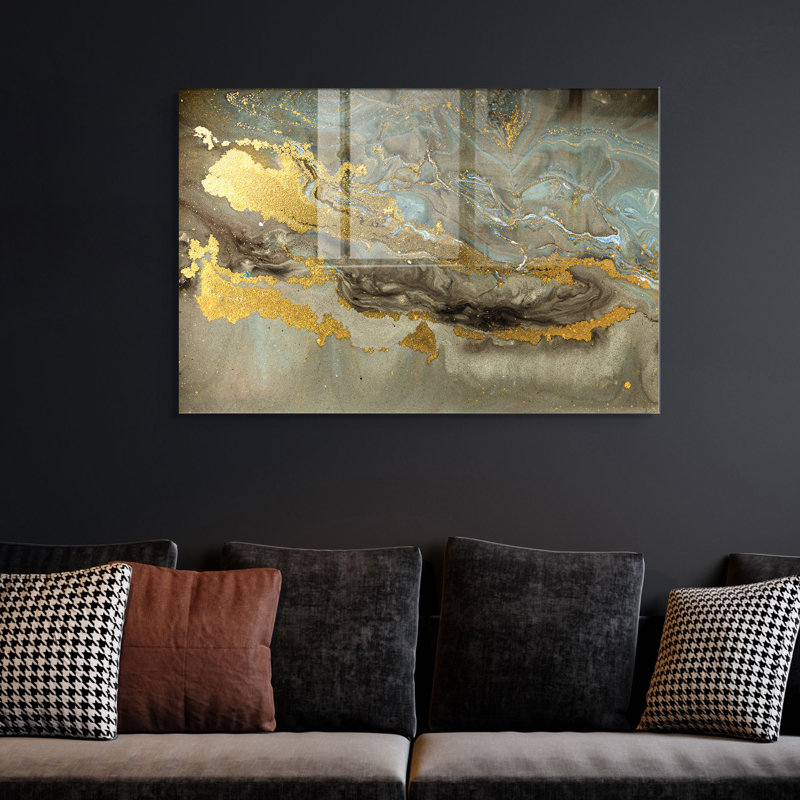 Superbe peinture murale en verre trempé 27,6 po x 39,4 po | 100% verre trempé, épaisseur: 0,16 pouce | Décoration élégante pour le salon ou le bureau, durable et facile à nettoyer, idée de cadeau parfaite