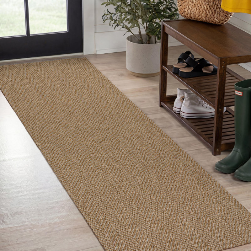 Tapis intérieur / extérieur Rowena Easy Jute, Tapis de couloir 2 pi 2 po x 8 pi, Beige