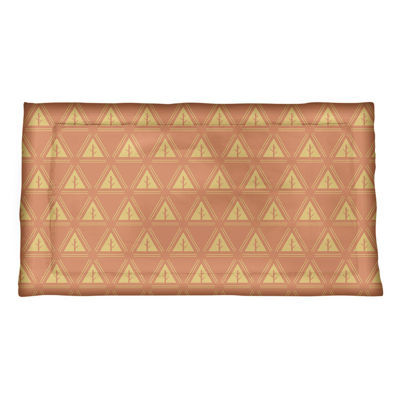 Taie décorative de coussin d’arbre minimaliste classic Theo Nath, Microfibre, Grand, Orange / doré