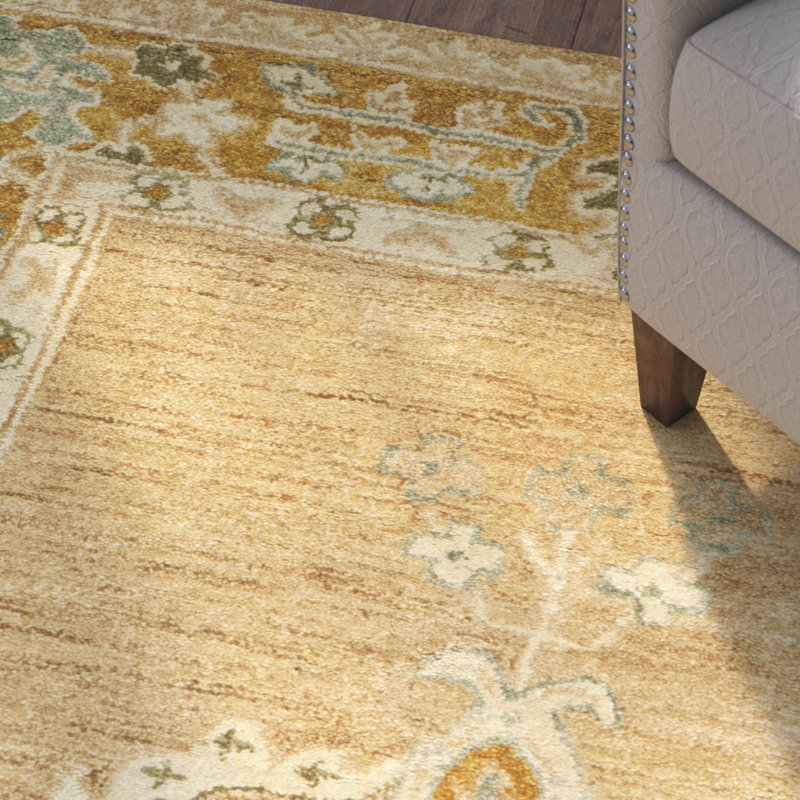 Tapis d'intérieur / extérieur à motif floral Cokley, Rond 7 pi 1 po