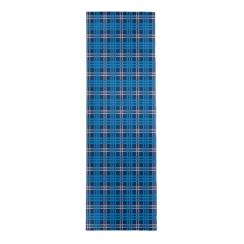 Tapis à carreaux bleu, Tapis de couloir 2 pi 6 po x 8 pi