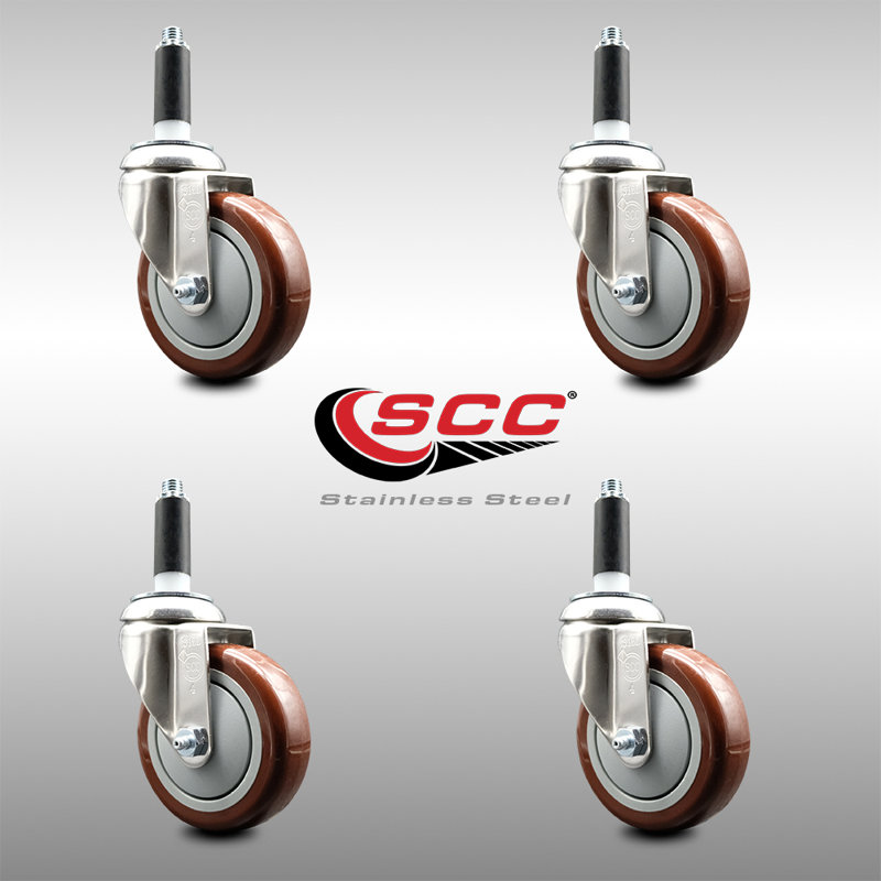 Polyurethane Casters, Maroon