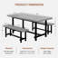 Ensemble de salle à manger industriel 7 pièces pour 6 personnes, grande table de cuisine de 180 cm (70,9 po) avec 6 chaises rembourrées à dossier incurvé-1349250909