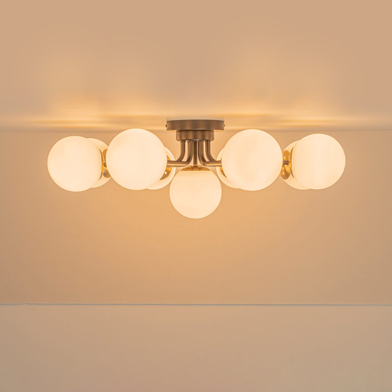 Plafonnier semi-encastré 9 lumières Spoutnik