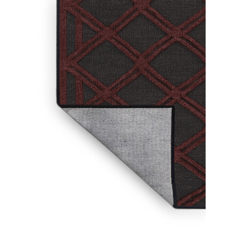 Tapis brun treillis lavable à la machine, Tapis de couloir 2 pi x 5 pi