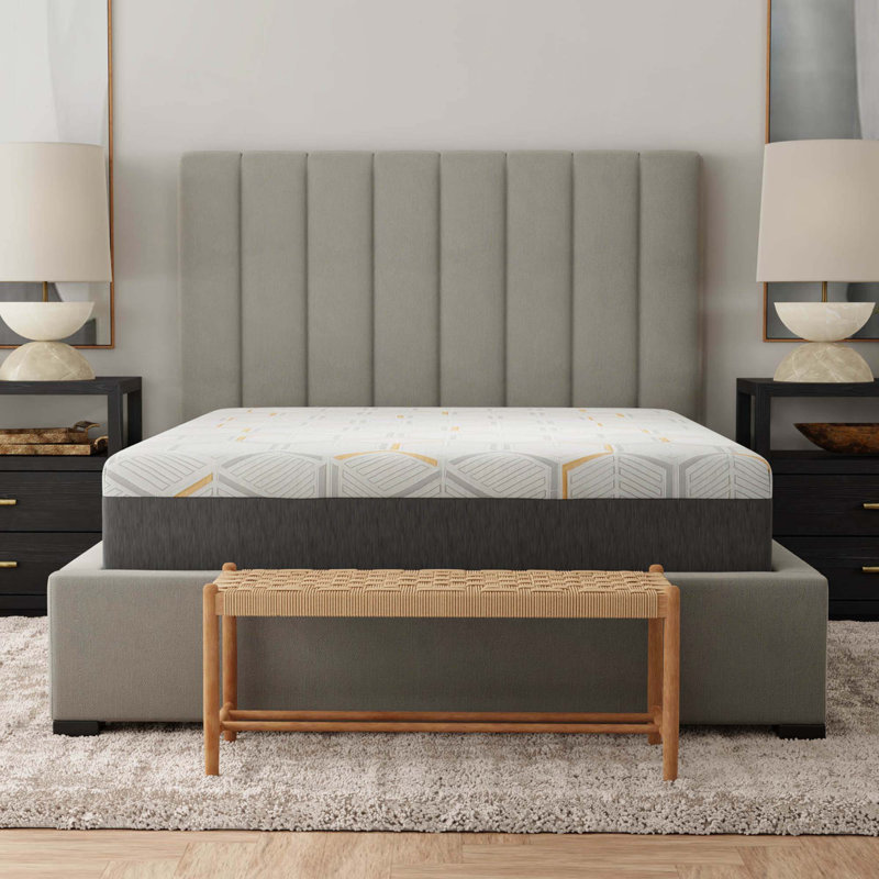 12" Copper Gel Cooling Memory Foam Mattress With Edge Support And Air Grid Base, Twin