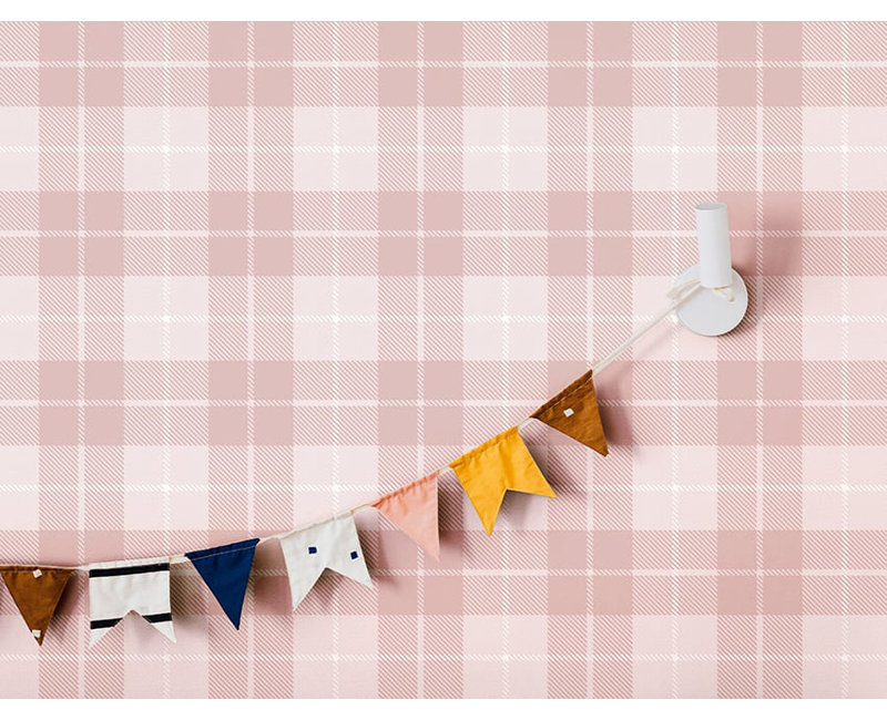 Nerijus Twilled Tartan Wallpaper Roll, Pink