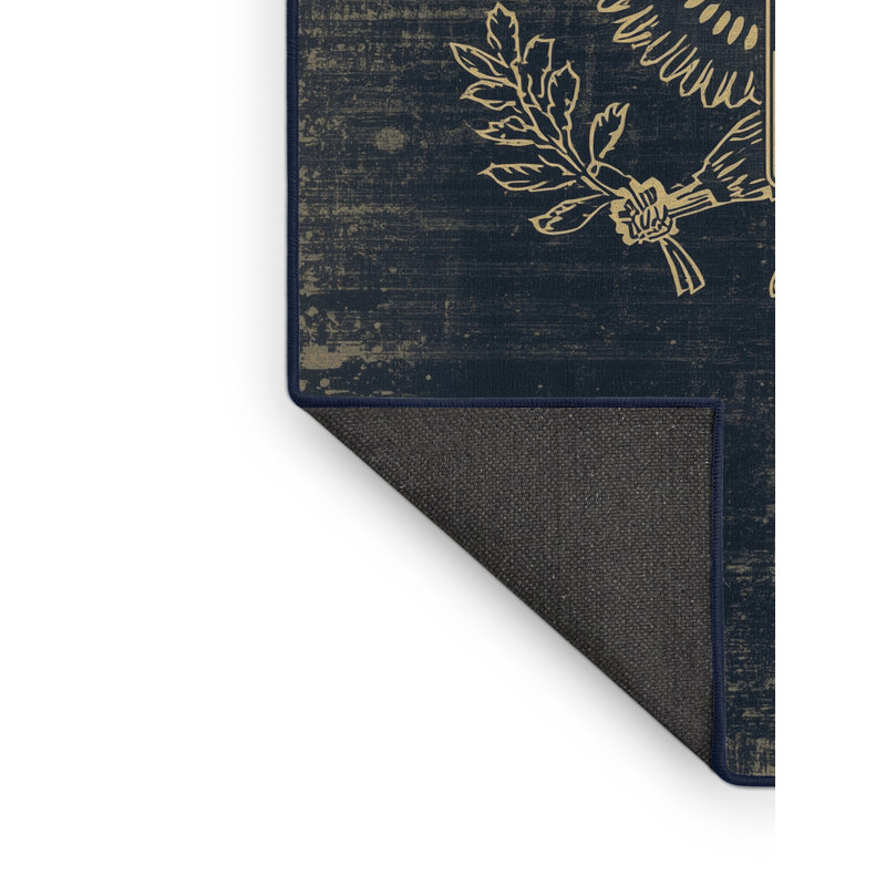 Soft Plush Etamin July 4Th Modern & Contemporary Abstract Area Rug in Gray – Navy Binding, 8x10