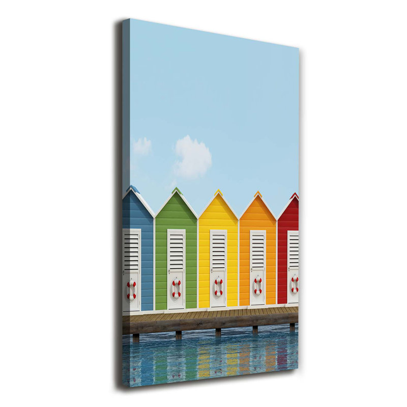 Beach Cabins - Wrapped Canvas Print