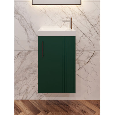 Jeromee Green Bathroom Vanity Unit 400mm Wall Hung