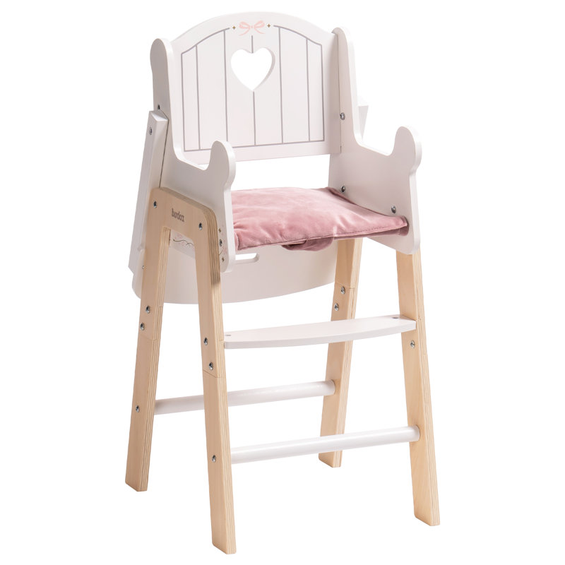 Chaise haute en bois pour poupée