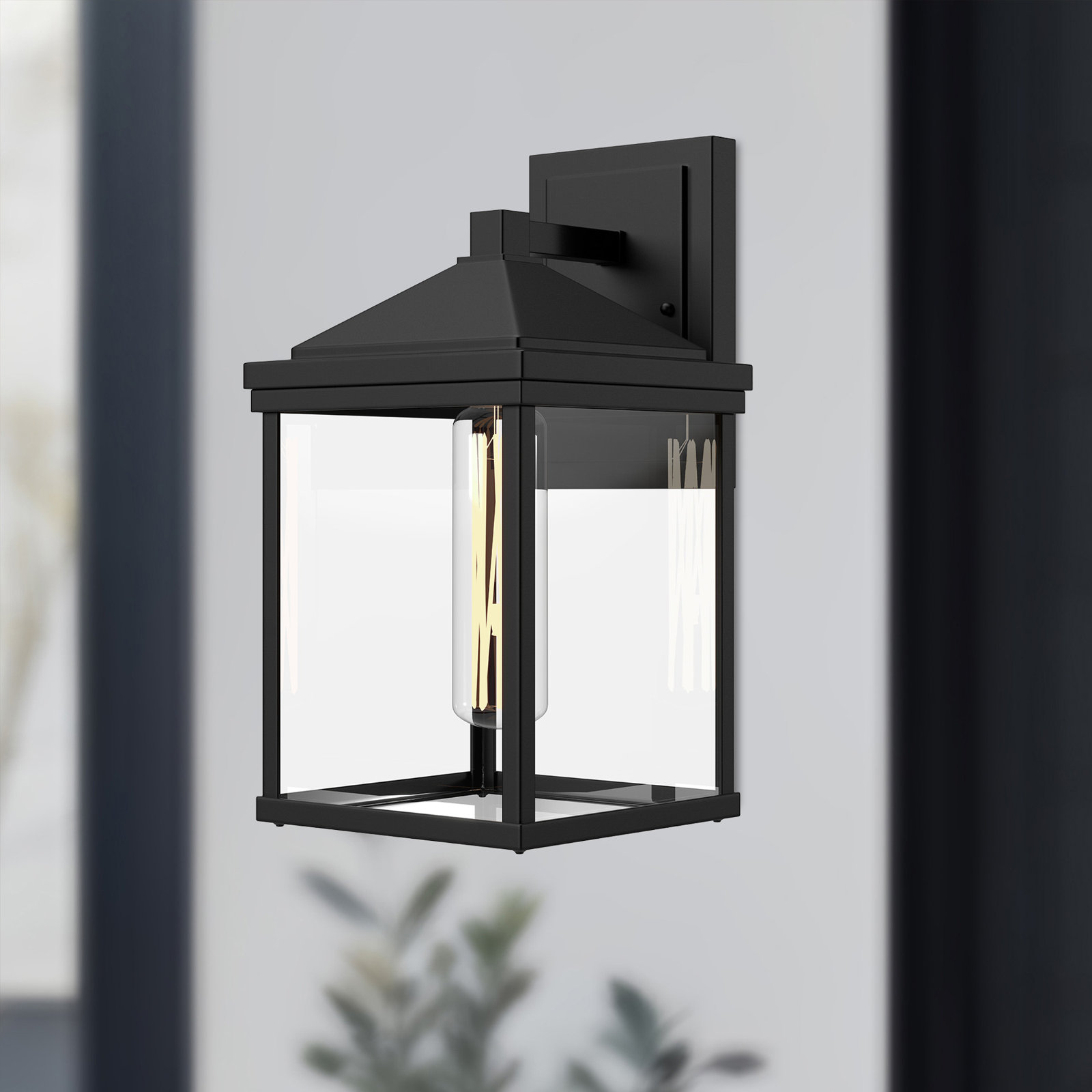Single Light Outdoor Wall Light, 14.875" H x 7.875" W x 8.625" D