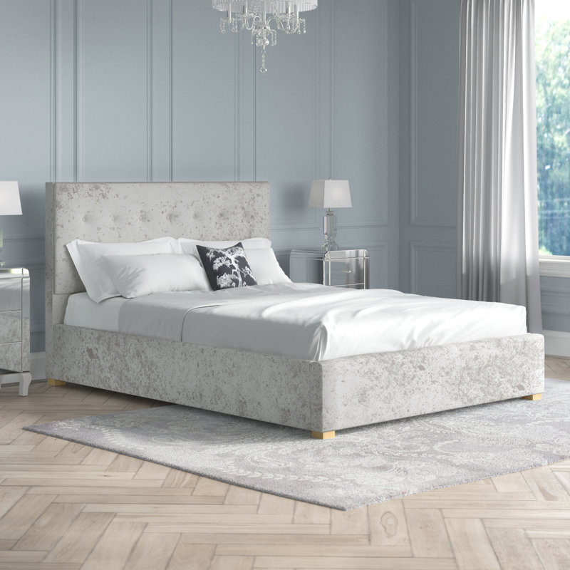 Abarca Upholstered Ottoman Storage Bed, Double (4'6), Pearl