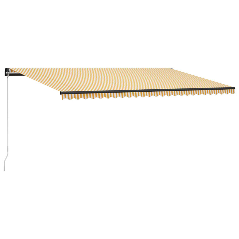 Dakota Fields 4cm D Polyester Black Cover Retractable Patio Awning, 300x250 cm, Yellow/White