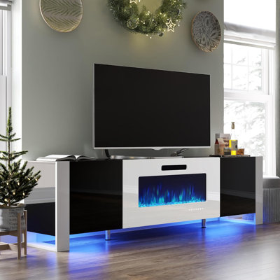 Crédence de rangement Pittston avec foyer inclus