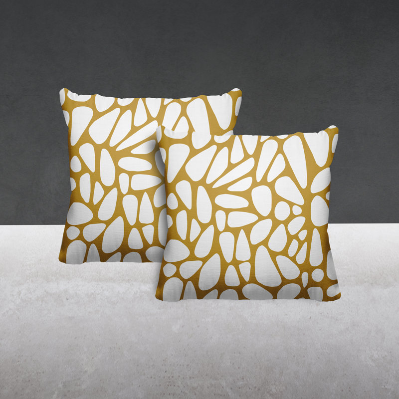 Coussin Stone, L 19 po x H 19 po, Jaune