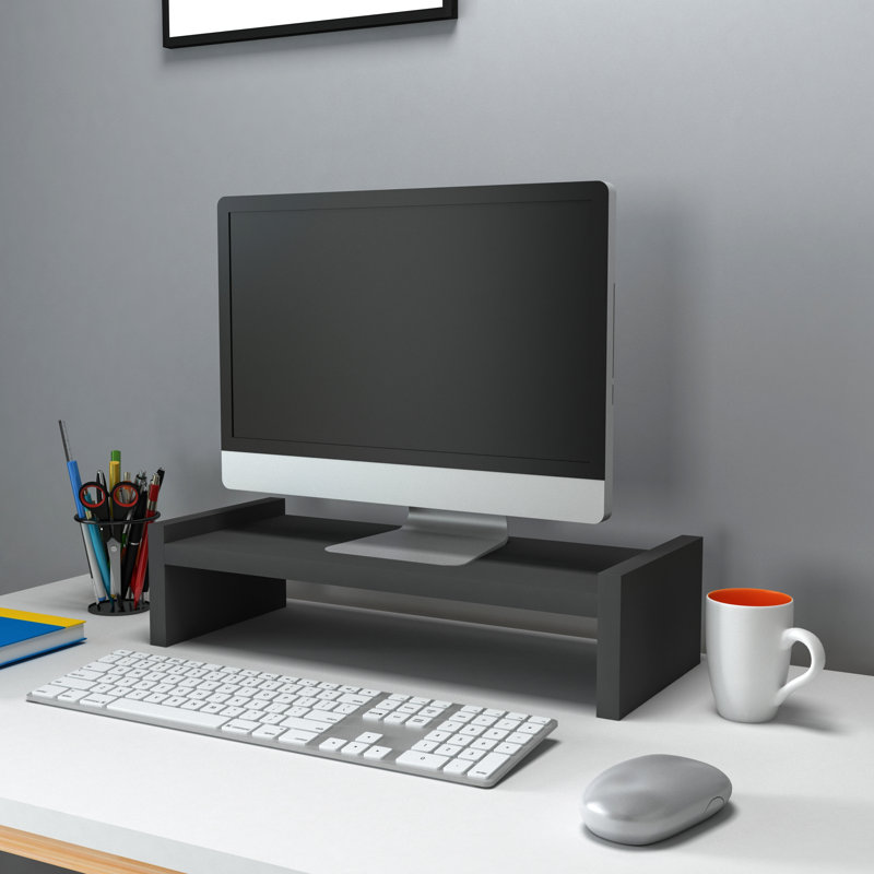 Lashari Manufactured Wood Monitor Stand, Anthracite