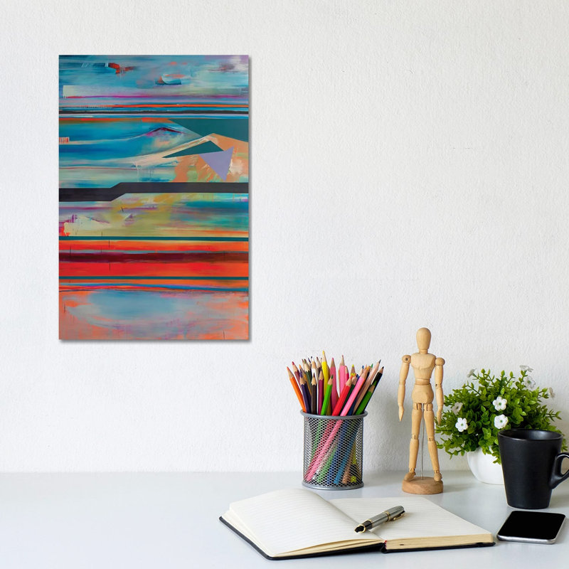 Stacked Horizons IV by Pamela Staker - Painting on Canvas, Wrapped Canvas, 101.6 cm H x 66.04 cm W x 3.175 cm D