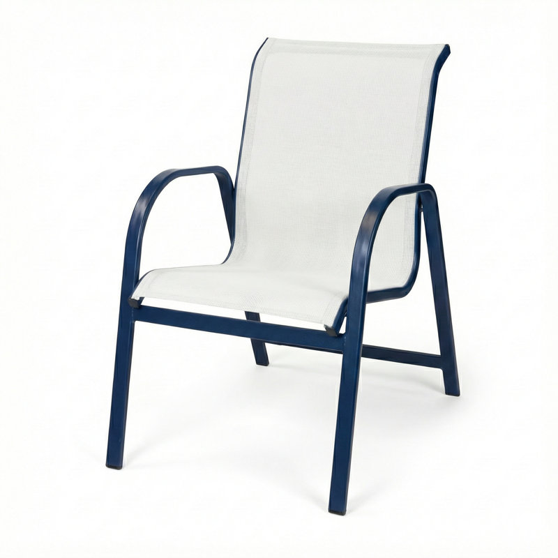 Chaise avec accoudoirs, Harnais blanc / minuit