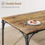 Ensemble de table de cuisine rustique 5 pièces pour 4 personnes, table de salle à manger compacte avec chaises rembourrées pour petits appartements et studios-129019557-129019559-129019561