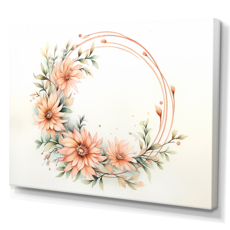 «Chrysanthemums Charm Leaves On The Branch», reproduction sur toile, H 12 po x l 20 po x P 1 po, Toile tendue