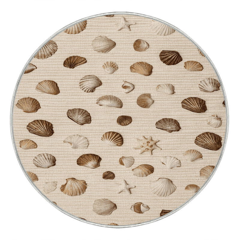  Tapis hawaïen lavable Seashells, Rond 7 pi