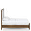 Grand lit tapissier en noyer avec tissu confortable et tête de lit à base stable Classic Elegance