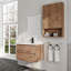 Ensemble de meuble-lavabo mural Carlysha avec plateau en céramique et tablette latérale de 24 pouces-2082233068