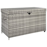 200 Gallon All-Weather Outdoor Storage Box, Wicker Deck Box With Wheels