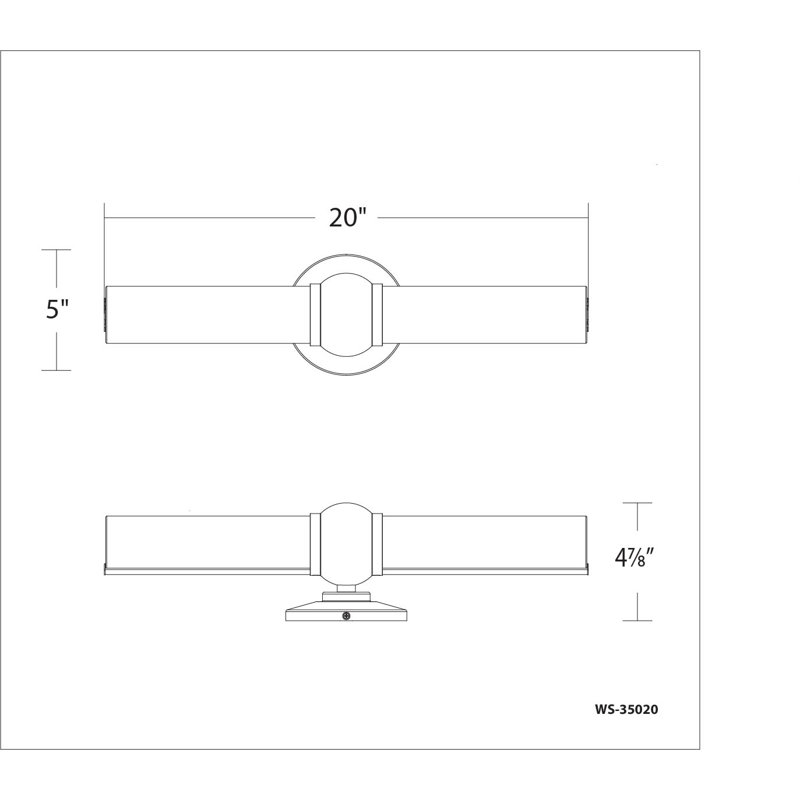Cambra 2 - Light LED Vanity Light, 17, Aged Brass