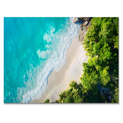 Vue aérienne de la plage tropicale turquoise IV - reproduction sur toile