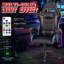 Reclining Gaming Chair with LED Lights and Headrest-1350242274