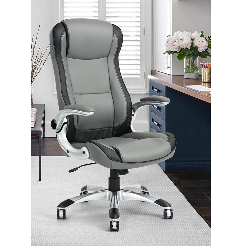 Ramona Office Chair with Headrest, Grey