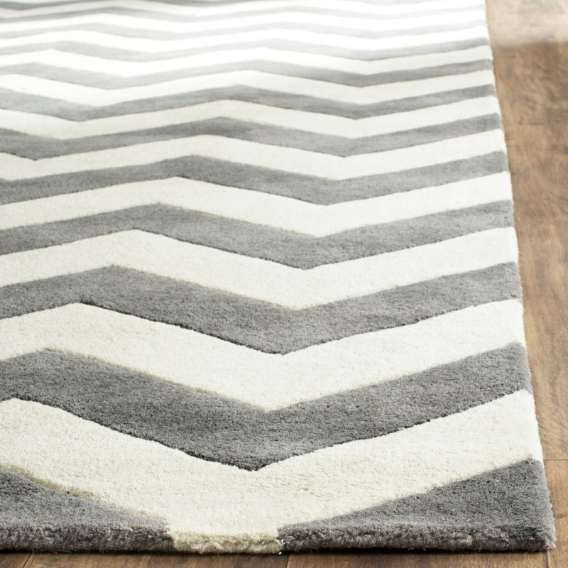Lesedi Chevron Wool Hand Woven Area Rug, Runner 69 x 213cm