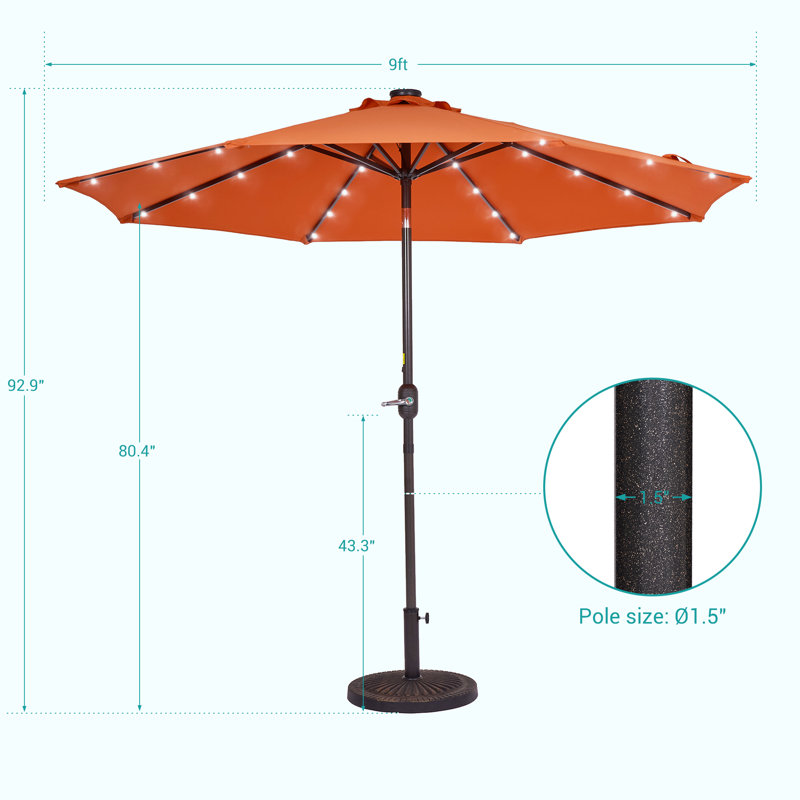 Parasol de marché Daarina, Orange