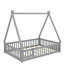 Lit double de style tente Montessori, structure de lit en bois avec garde-corps et lattes-1330171937