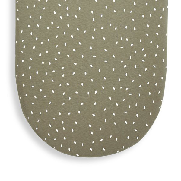 Linen Blend Fitted Moses Basket Fitted Sheet, Green