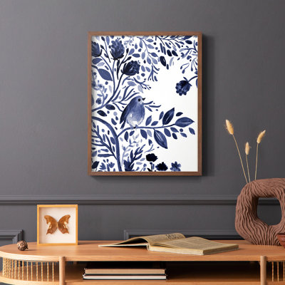 Indigo Song I, reproduction encadrée - bois massif